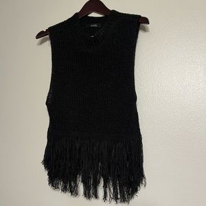 Black fringe top